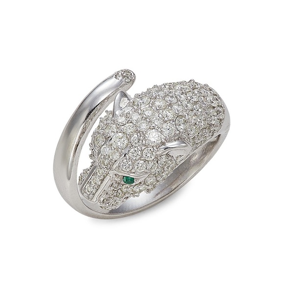 Effy Signature 14K White Gold Diamond Panther Ring - Picture 3 of 6